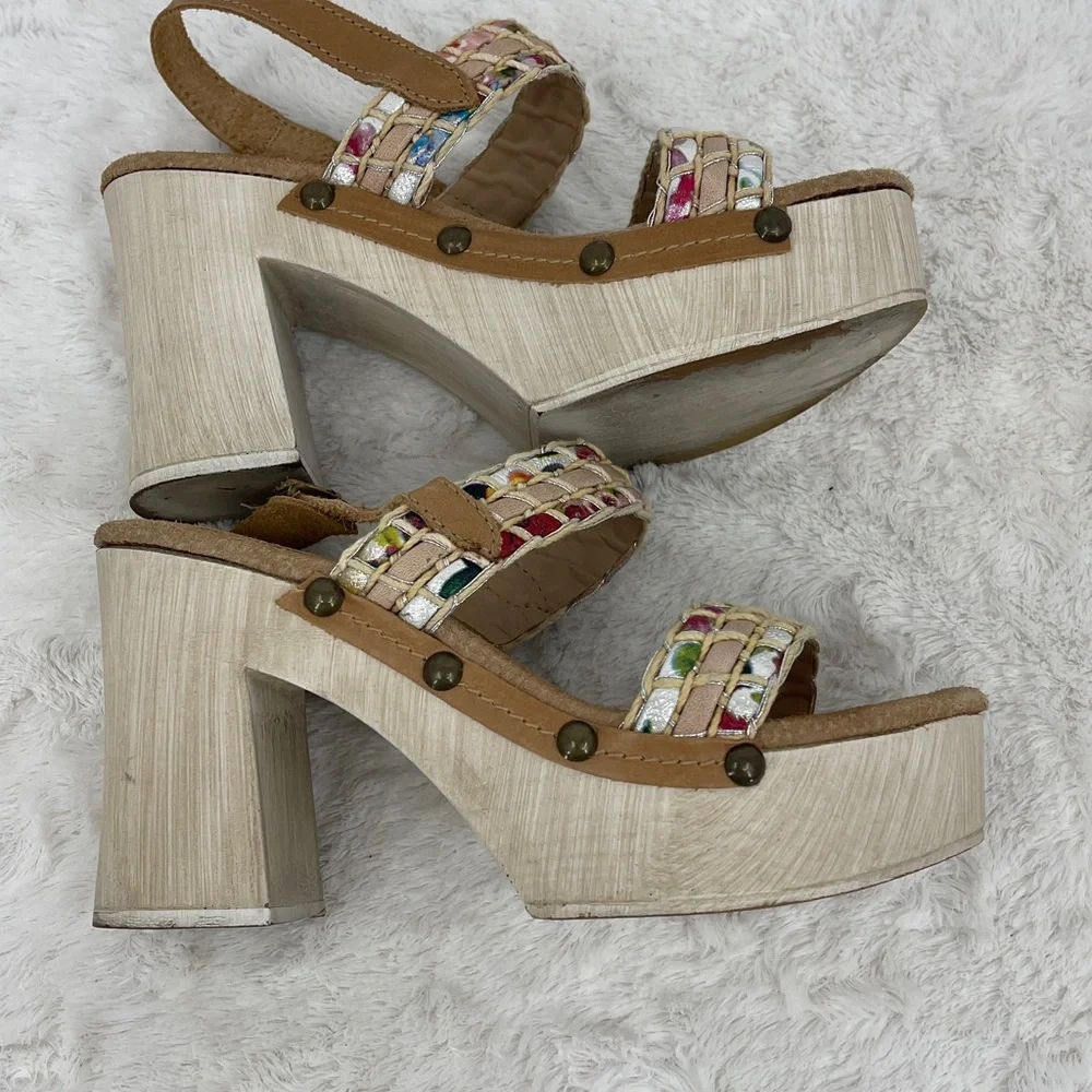 SBICCA Chic Colorful Woven Platform Sandals VINTAGE COLLECTION WOMENS SIZE 6M